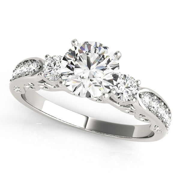 3 Stone Lab-Grown Diamond Engagement Round Cut Ring with Channel-Set