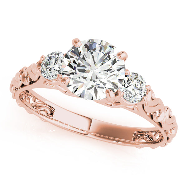 Lab-Grown Diamond Three Stone Round Cut 4 Prong Engagement Ring