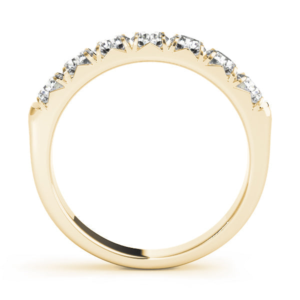 Lab Grown Diamond 7 Stone D/VVS Round Half Eternity Channel Set Wedding Ring for Bride
