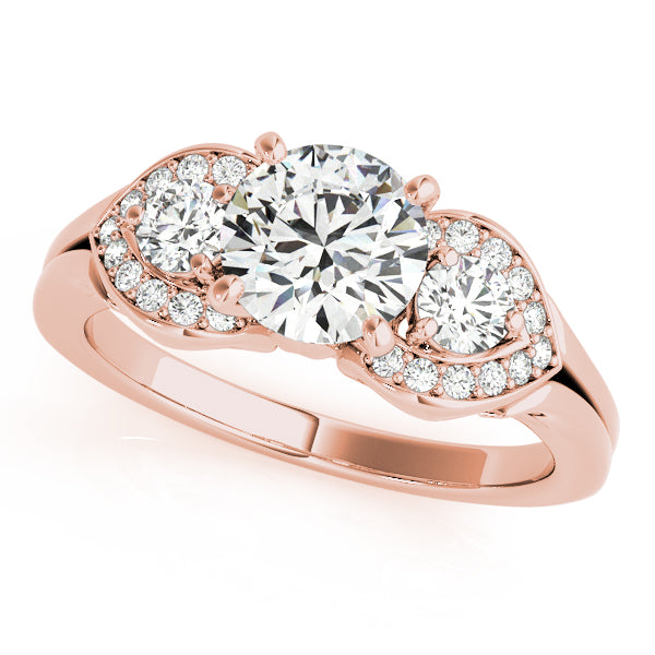 Three Stone Lab Grown Diamond Engagement Vintage Style Ring