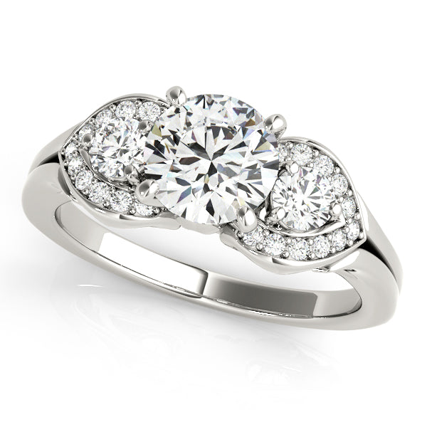 Three Stone Lab Grown Diamond Engagement Vintage Style Ring