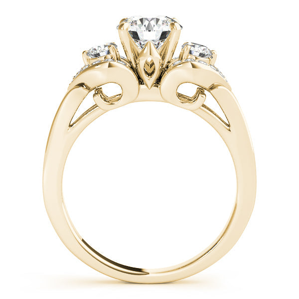 Three Stone Lab Grown Diamond Engagement Vintage Style Ring