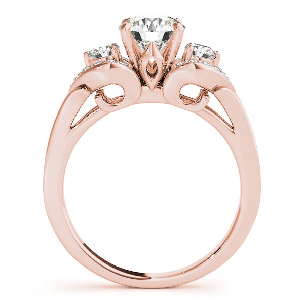 Three Stone Lab Grown Diamond Engagement Vintage Style Ring