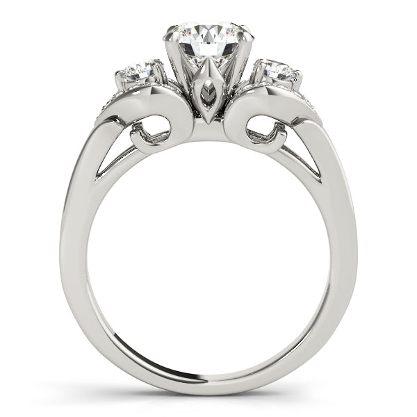 Three Stone Lab Grown Diamond Engagement Vintage Style Ring