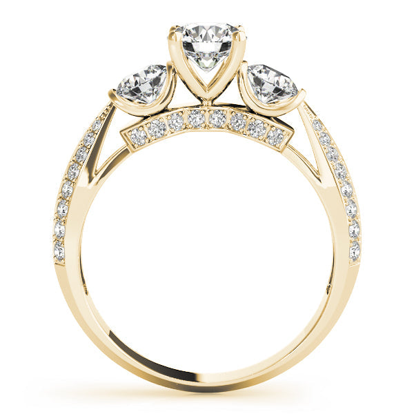 Lab Grown 3 Stone Diamonds Micro-Pave Setting Engagement