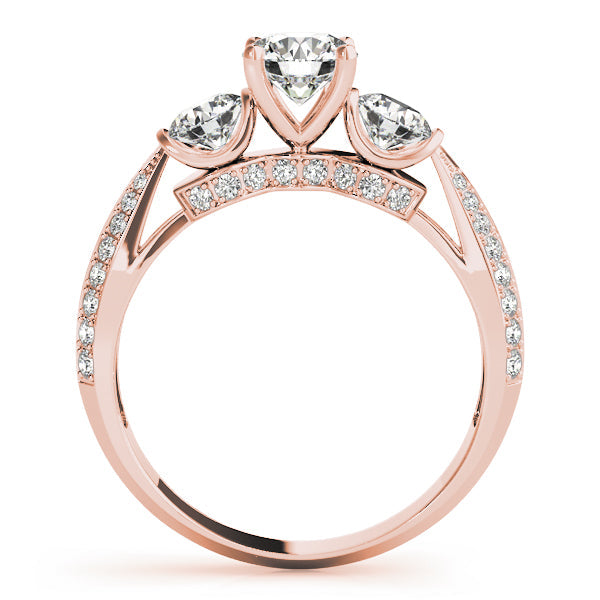 Lab Grown 3 Stone Diamonds Micro-Pave Setting Engagement
