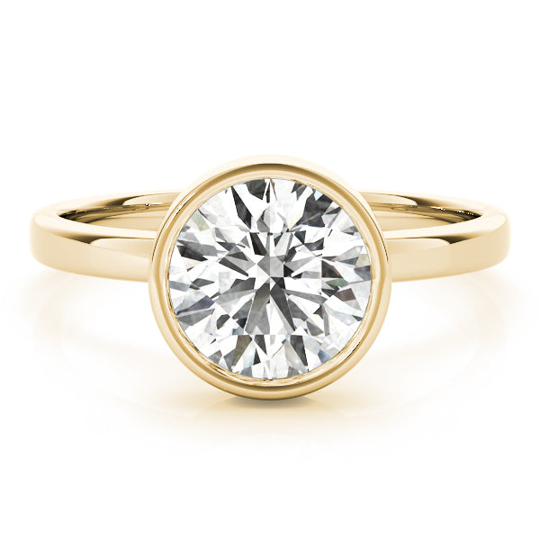 IGI Lab-Grown Round Cut Diamond Bezel Setting Solitaries Engagement Ring.
