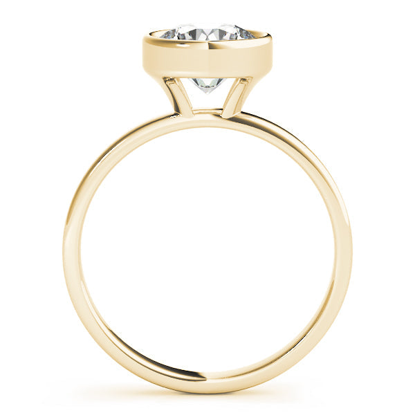 IGI Lab-Grown Round Cut Diamond Bezel Setting Solitaries Engagement Ring.