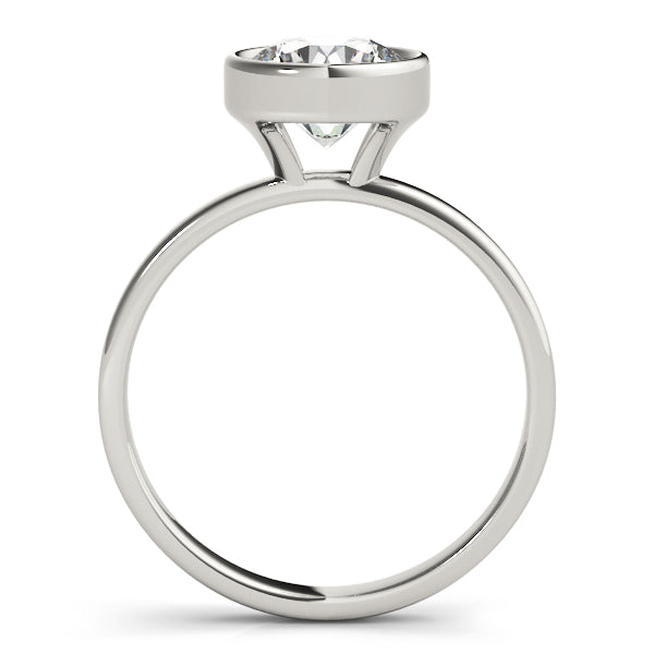 IGI Lab-Grown Round Cut Diamond Bezel Setting Solitaries Engagement Ring.