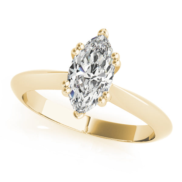 IGI Lab-Grown Marquise Cut Diamond Double Prong Solitaire Engagement Ring.