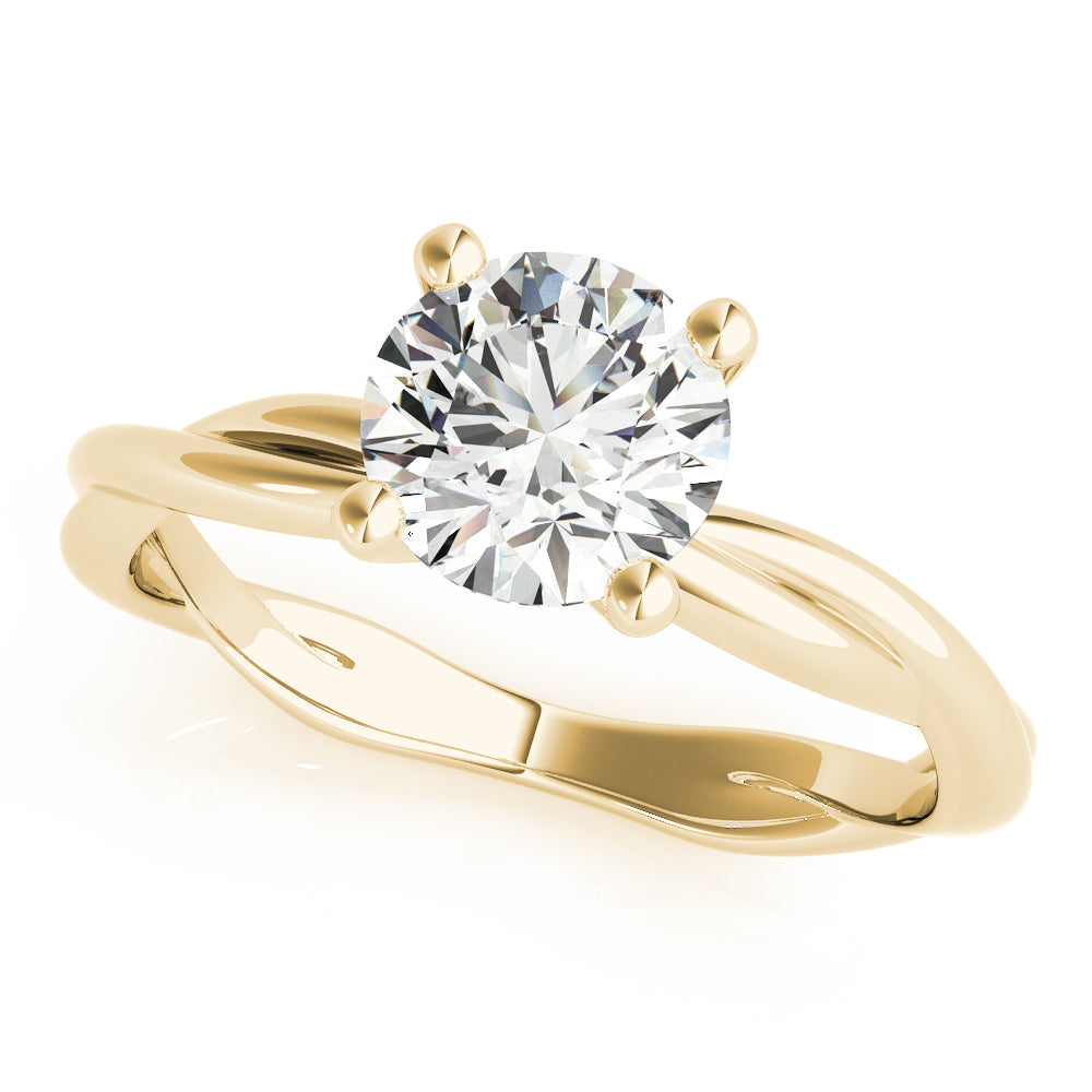 IGI Lab-Grown Round Cut D-VVS Diamond Twisted Engagement Ring.