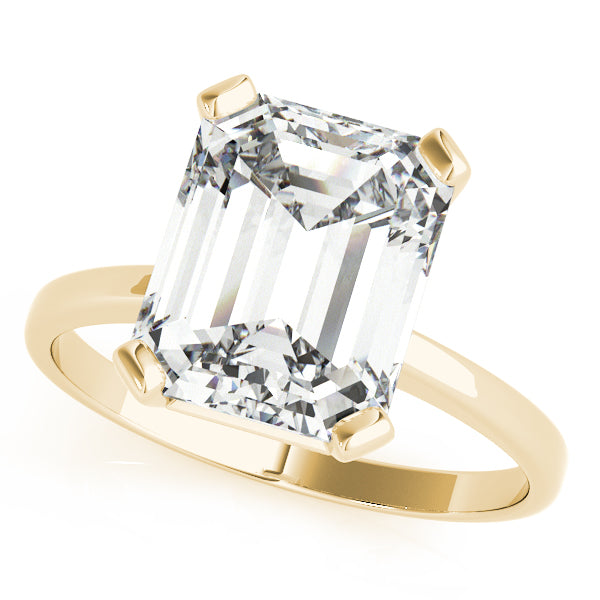 IGI Lab-Grown Emerald Cut D-VVS Diamond Solitaire Engagement Ring.