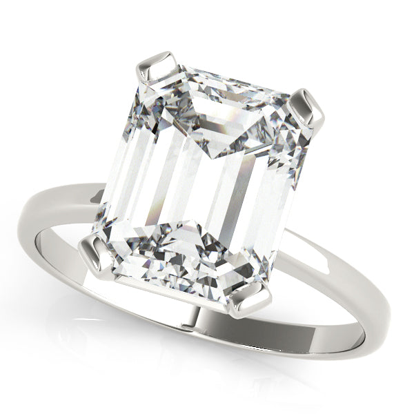 IGI Lab-Grown Emerald Cut D-VVS Diamond Solitaire Engagement Ring.