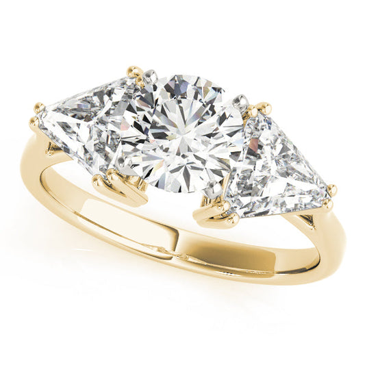 Three Stone Trillion Side Lab-Grown Diamonds Engagement Ring