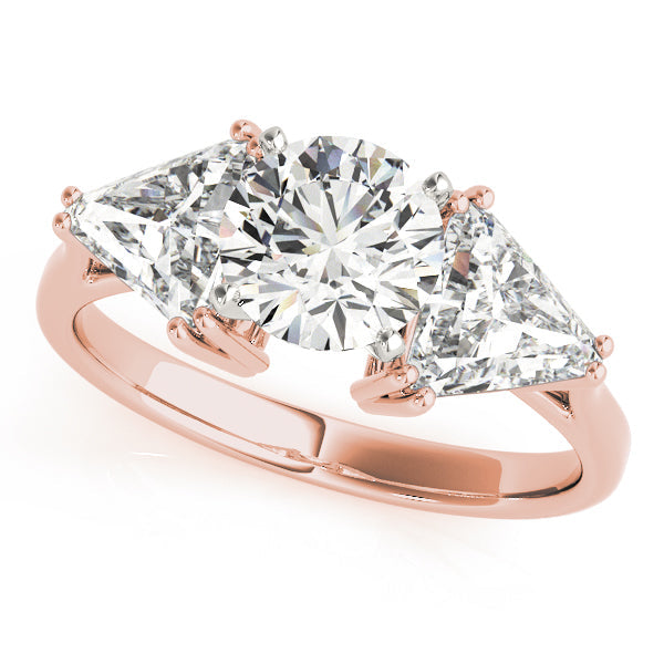 Three Stone Trillion Side Lab-Grown Diamonds Engagement Ring