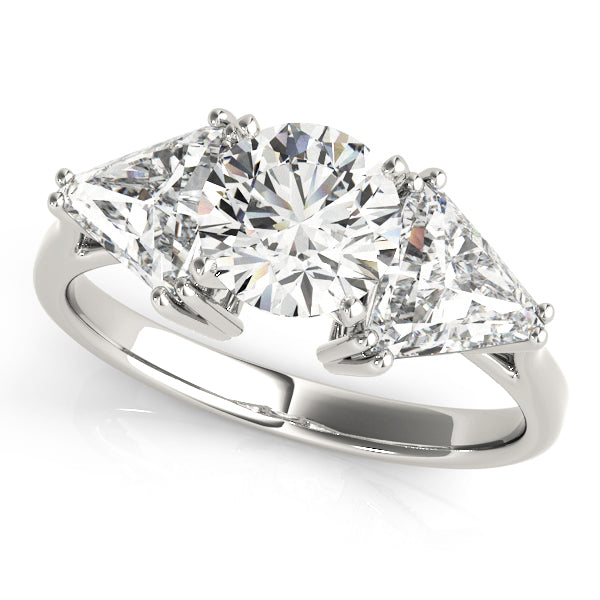 Three Stone Trillion Side Lab-Grown Diamonds Engagement Ring
