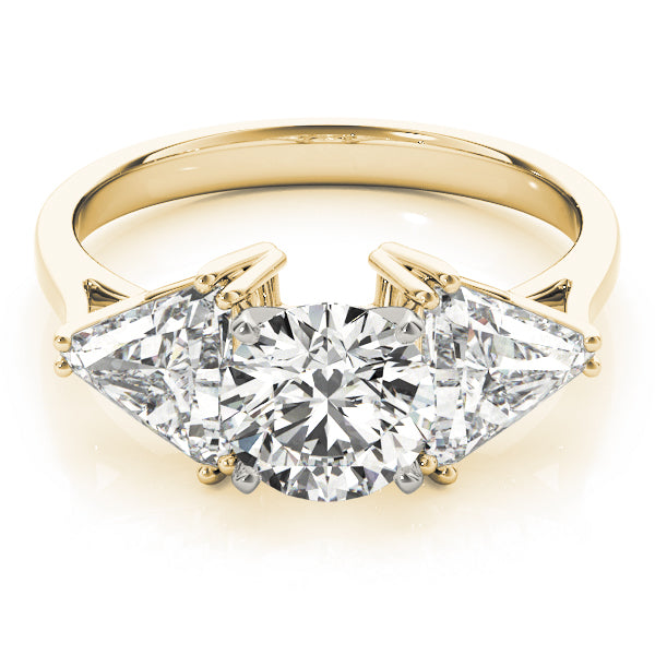 Three Stone Trillion Side Lab-Grown Diamonds Engagement Ring