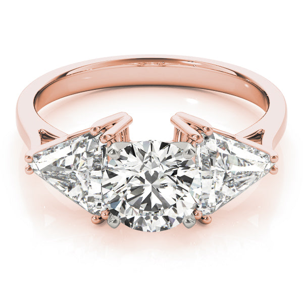 Three Stone Trillion Side Lab-Grown Diamonds Engagement Ring