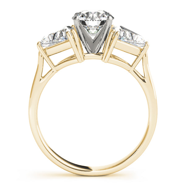 Three Stone Trillion Side Lab-Grown Diamonds Engagement Ring