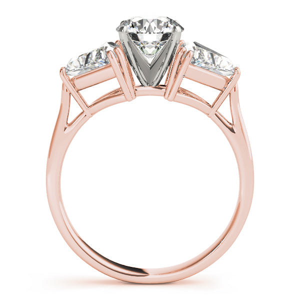 Three Stone Trillion Side Lab-Grown Diamonds Engagement Ring