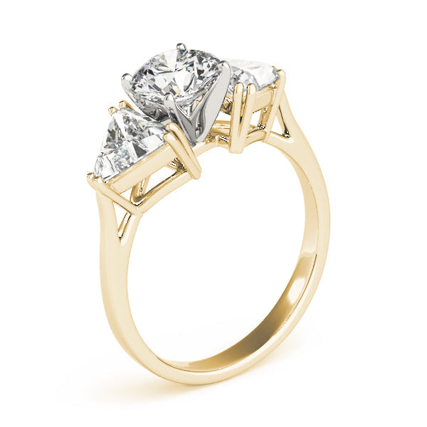 Three Stone Trillion Side Lab-Grown Diamonds Engagement Ring