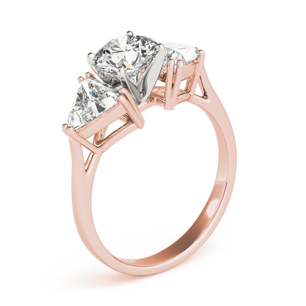 Three Stone Trillion Side Lab-Grown Diamonds Engagement Ring