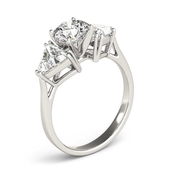 Three Stone Trillion Side Lab-Grown Diamonds Engagement Ring