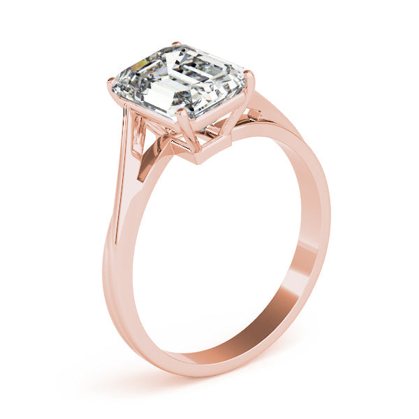 IGI Lab-Grown Emerald Cut Diamond Four-Prong Solitaire Engagement Ring.