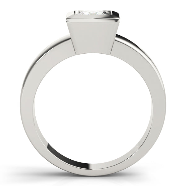 IGI Lab-Grown Princess Cut Diamond D-VVS Solitaire Bezel Set Engagement Ring.