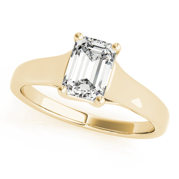 IGI Lab-Grown Emerald Cut D-VVS Diamond Classic Four-Prong Solitaire Engagement Ring.