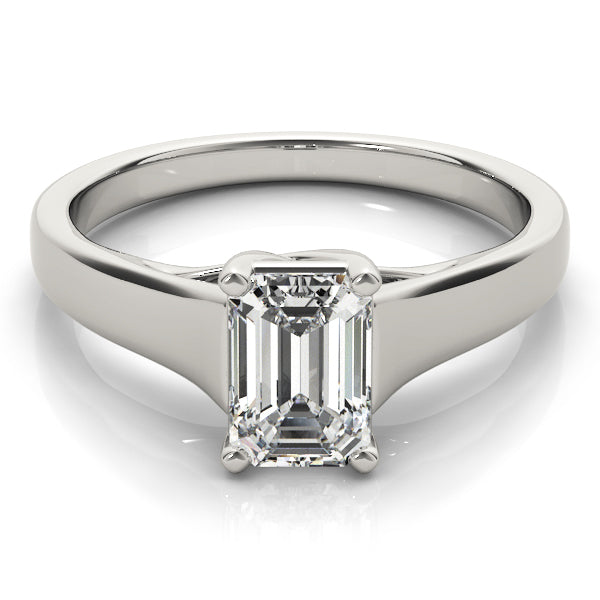 IGI Lab-Grown Emerald Cut D-VVS Diamond Classic Four-Prong Solitaire Engagement Ring.