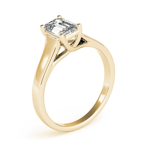 IGI Lab-Grown Emerald Cut D-VVS Diamond Classic Four-Prong Solitaire Engagement Ring.