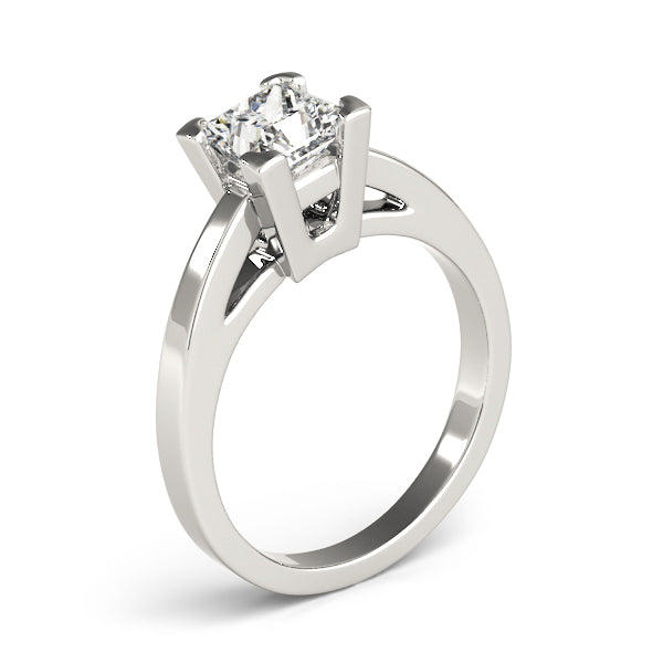 IGI Lab-Grown Princess Cut D-VVS  Diamond Solitaire V-Split Engagement Ring.