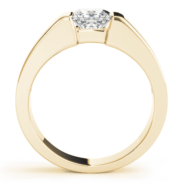 IGI Lab-Grown D-VVS Princess Cut Sleek Tapered Diamond Solitaire Engagement Ring.
