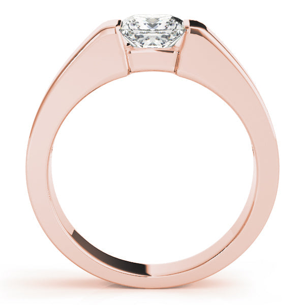 IGI Lab-Grown D-VVS Princess Cut Sleek Tapered Diamond Solitaire Engagement Ring.