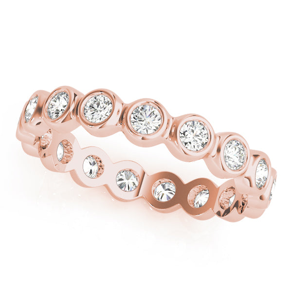 0.50-3.00ct Lab-Grown Round Cut D/VVS Diamond Bezel Set Full Eternity Wedding Ring.
