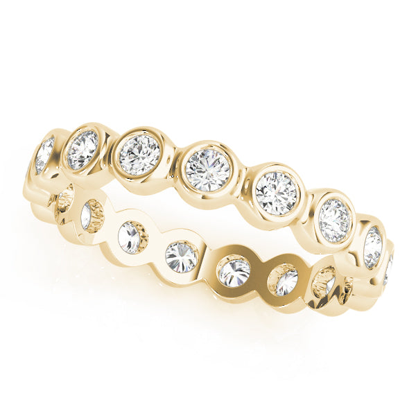0.50-3.00ct Lab-Grown Round Cut D/VVS Diamond Bezel Set Full Eternity Wedding Ring.