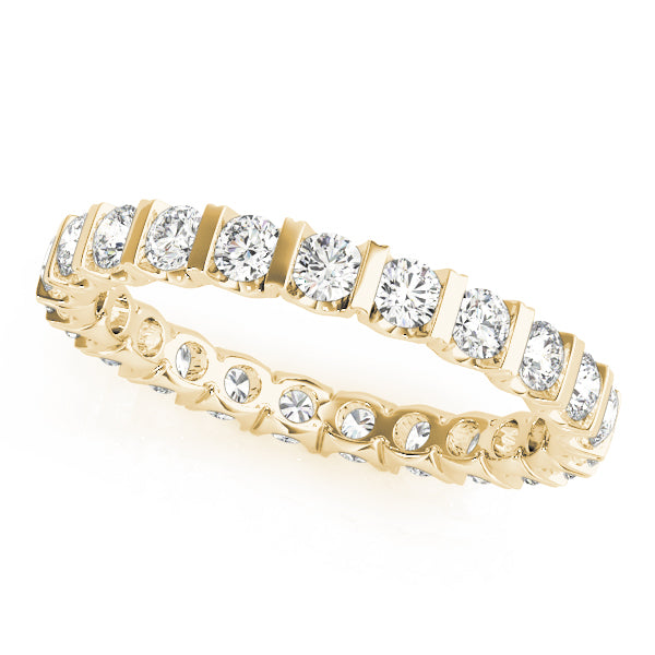 0.75-3.00ct Lab-Grown Round Cut D/VVS Diamond Bar Set Full Eternity Wedding Ring.