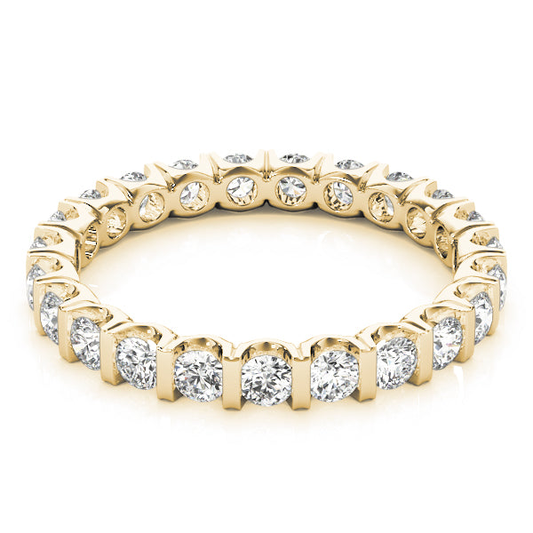 0.75-3.00ct Lab-Grown Round Cut D/VVS Diamond Bar Set Full Eternity Wedding Ring.