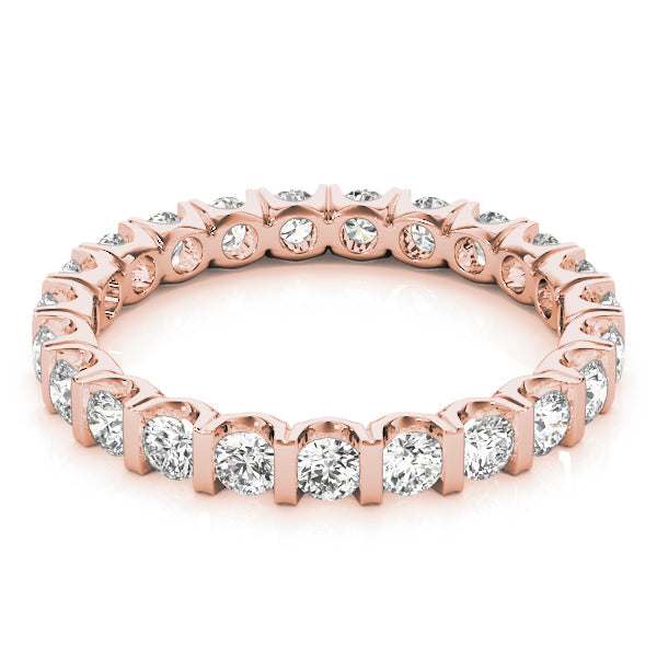 0.75-3.00ct Lab-Grown Round Cut D/VVS Diamond Bar Set Full Eternity Wedding Ring.