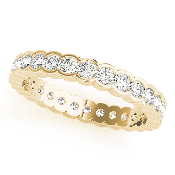 0.50-3.00ct Lab-Grown Round Cut D/VVS Diamond Half Bezel Set Full Eternity Wedding Ring