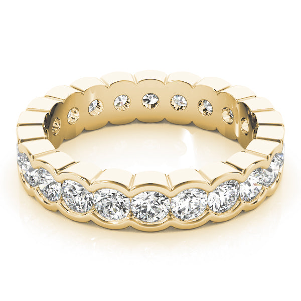 0.50-3.00ct Lab-Grown Round Cut D/VVS Diamond Half Bezel Set Full Eternity Wedding Ring