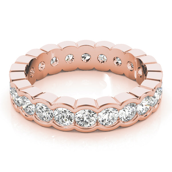 0.50-3.00ct Lab-Grown Round Cut D/VVS Diamond Half Bezel Set Full Eternity Wedding Ring