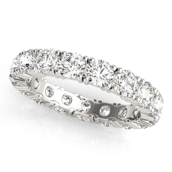0.50-3.00ct Lab-Grown Round Cut Diamond 4-Prong Claw Set Full Eternity D/VVS Wedding Ring.