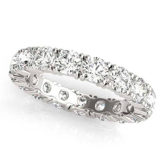 0.50-3.00ct Lab-Grown Round Cut Diamond 4-Prong Claw Set Full Eternity D/VVS Wedding Ring.