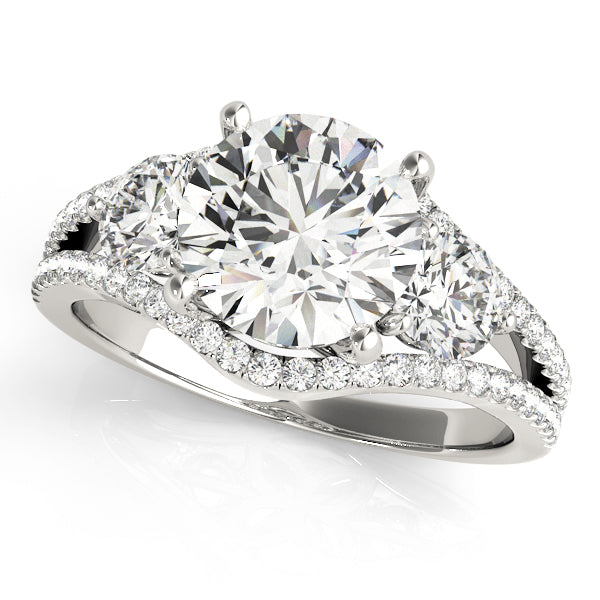 Lab Grown 3 Stone Diamonds Prong Setting Engagement