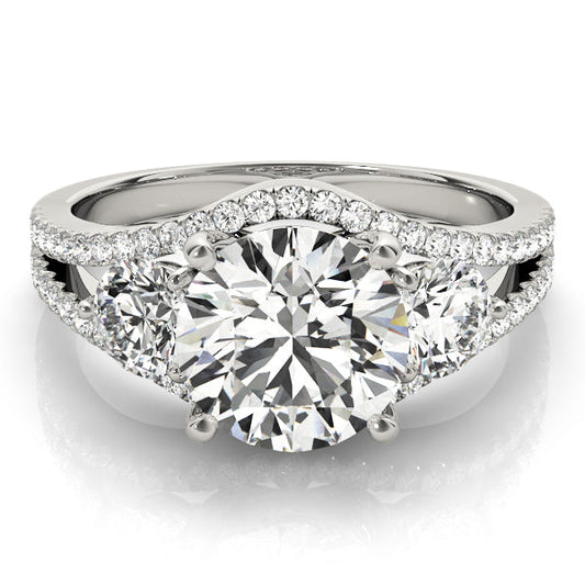 Lab Grown 3 Stone Diamonds Prong Setting Engagement