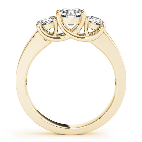 Lab-Grown Three Stone Round Cut Diamond Engagement Ring Available in 18k White Gold