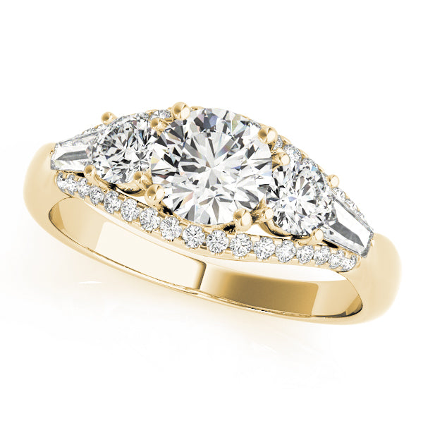 Lab Grown 3 Stone Diamonds Four Prong Setting Engagement