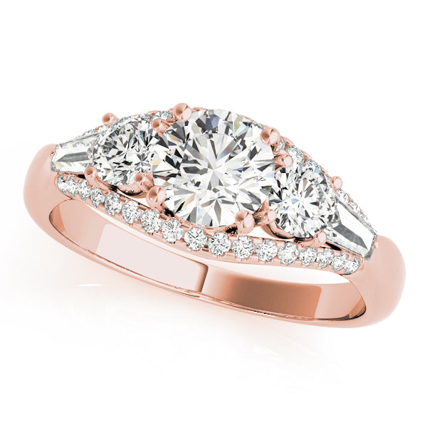 Lab Grown 3 Stone Diamonds Four Prong Setting Engagement
